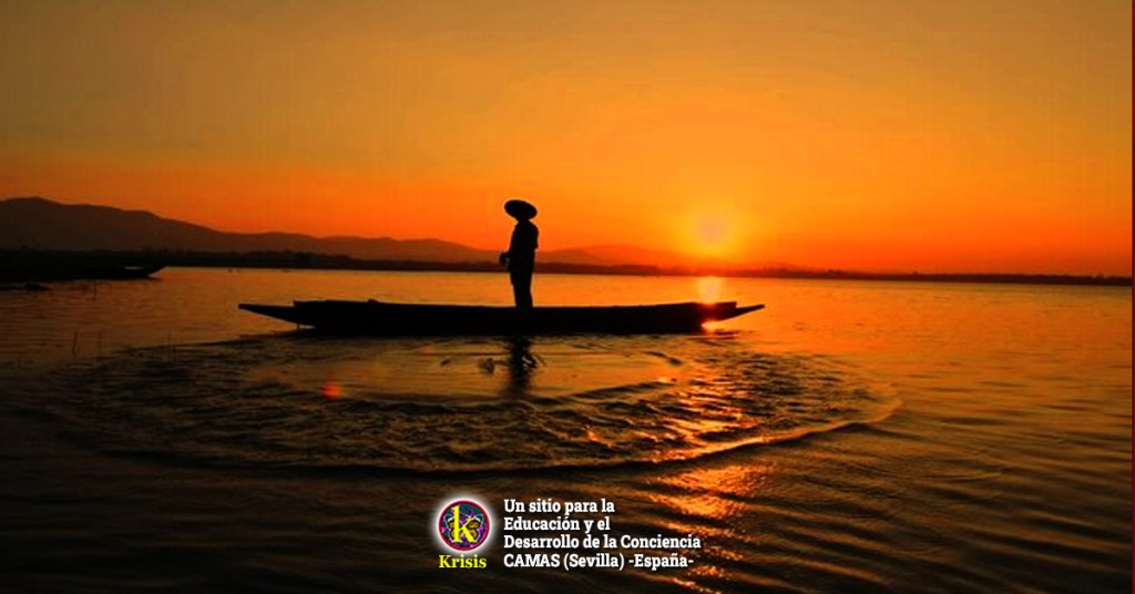 El barquero y la puesta de sol