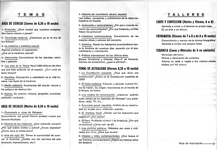 Programa de actividades de la ECP 81/82 (b) CAMAS (Sevilla)
